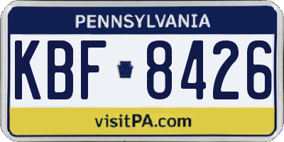 PA license plate KBF8426