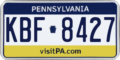 PA license plate KBF8427