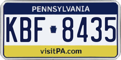 PA license plate KBF8435