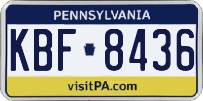 PA license plate KBF8436