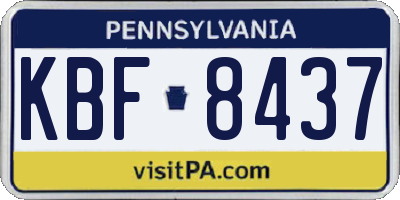 PA license plate KBF8437