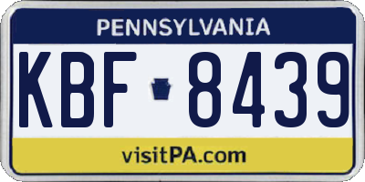 PA license plate KBF8439