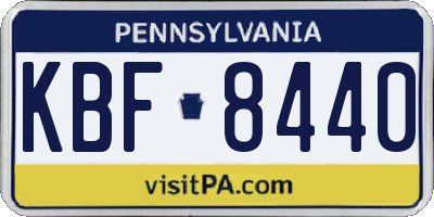 PA license plate KBF8440