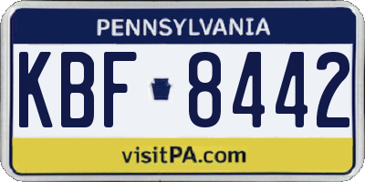 PA license plate KBF8442