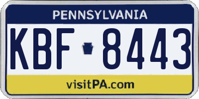 PA license plate KBF8443