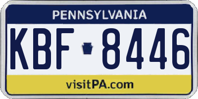 PA license plate KBF8446