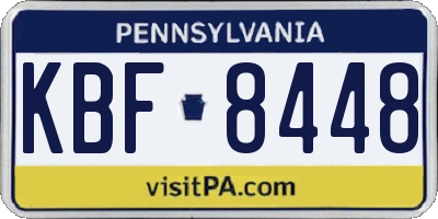 PA license plate KBF8448