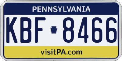 PA license plate KBF8466