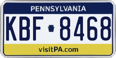 PA license plate KBF8468
