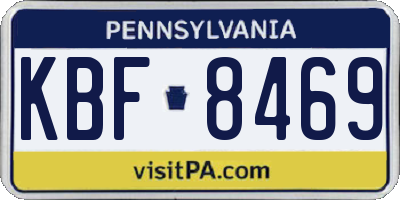 PA license plate KBF8469