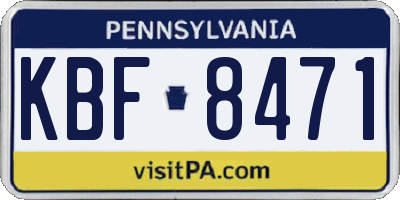 PA license plate KBF8471