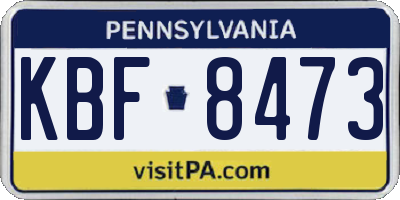 PA license plate KBF8473