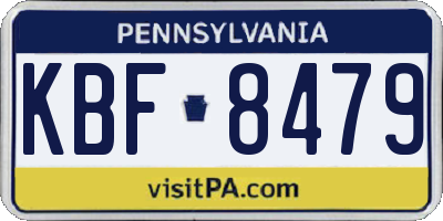 PA license plate KBF8479