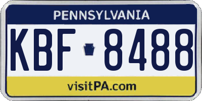 PA license plate KBF8488