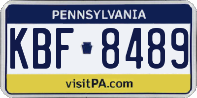 PA license plate KBF8489