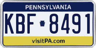 PA license plate KBF8491
