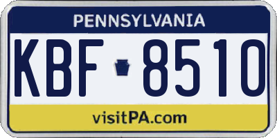 PA license plate KBF8510