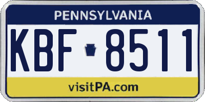PA license plate KBF8511