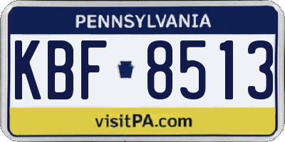 PA license plate KBF8513