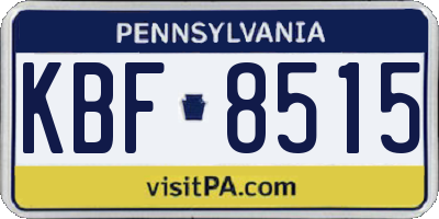 PA license plate KBF8515