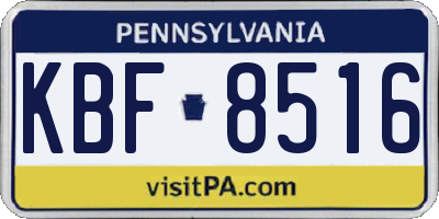 PA license plate KBF8516