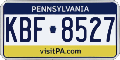PA license plate KBF8527