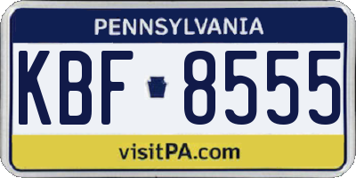 PA license plate KBF8555