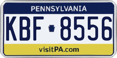 PA license plate KBF8556