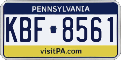 PA license plate KBF8561