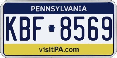 PA license plate KBF8569
