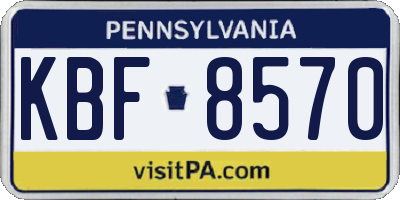 PA license plate KBF8570