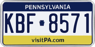PA license plate KBF8571