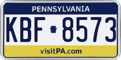 PA license plate KBF8573