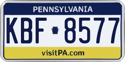 PA license plate KBF8577