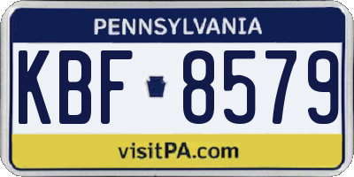 PA license plate KBF8579