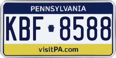 PA license plate KBF8588