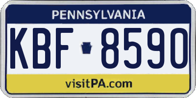 PA license plate KBF8590