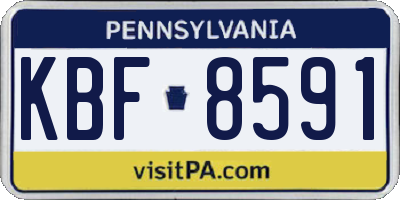PA license plate KBF8591
