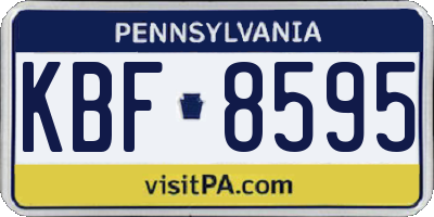 PA license plate KBF8595