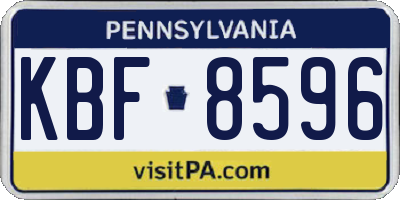 PA license plate KBF8596