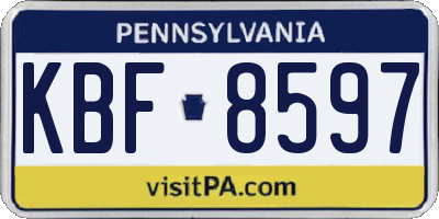 PA license plate KBF8597