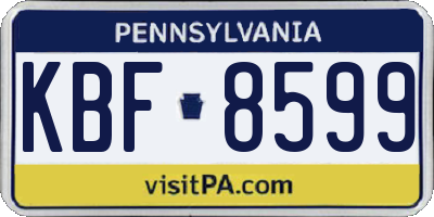 PA license plate KBF8599