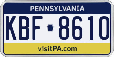 PA license plate KBF8610