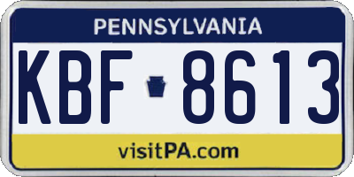 PA license plate KBF8613