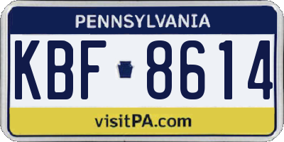 PA license plate KBF8614