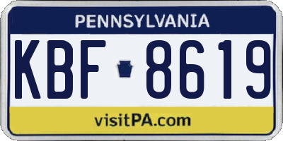 PA license plate KBF8619