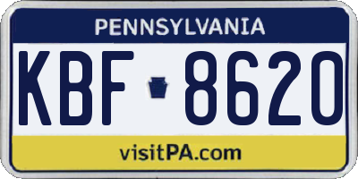 PA license plate KBF8620