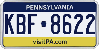 PA license plate KBF8622