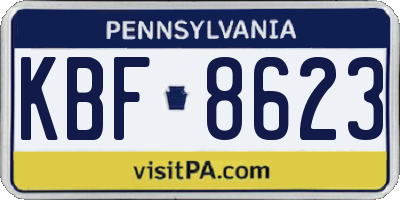 PA license plate KBF8623