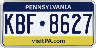 PA license plate KBF8627